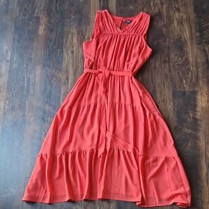 Simply Vera Elegant Coral Sleeveless Dress